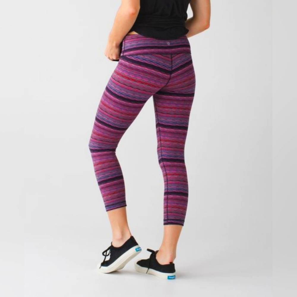 Lululemon Purple Striped Leggins